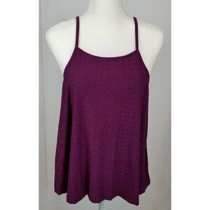 SO Top Women's Purple Lace-Up Back Closure, Size X-Large New with Tag